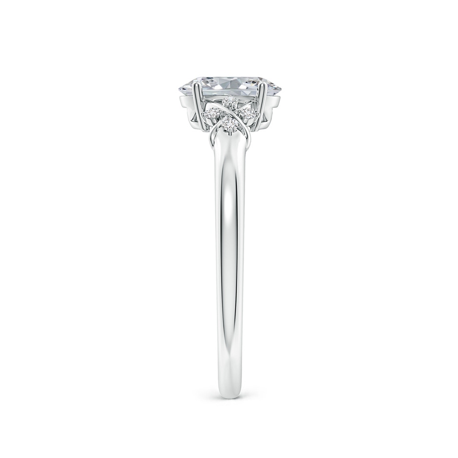 7x5mm HSI2 Solitaire Oval Diamond Criss Cross Ring with Diamonds in White Gold side 299