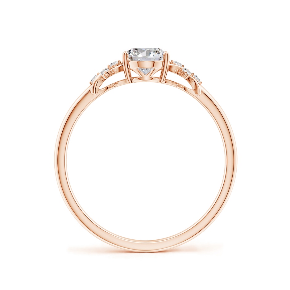 7x5mm IJI1I2 Solitaire Oval Diamond Criss Cross Ring with Diamonds in Rose Gold side 199