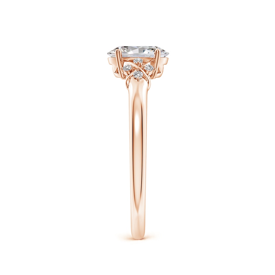 7x5mm IJI1I2 Solitaire Oval Diamond Criss Cross Ring with Diamonds in Rose Gold side 299