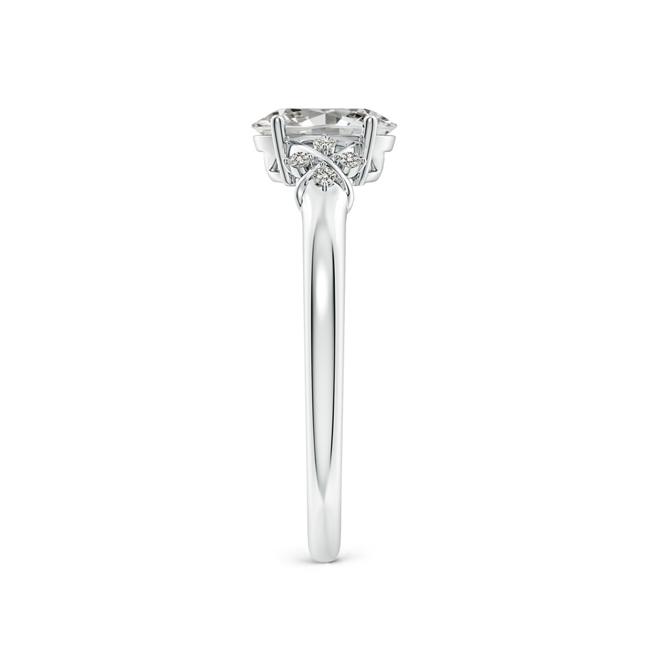 7x5mm KI3 Solitaire Oval Diamond Criss Cross Ring with Diamonds in White Gold side 299