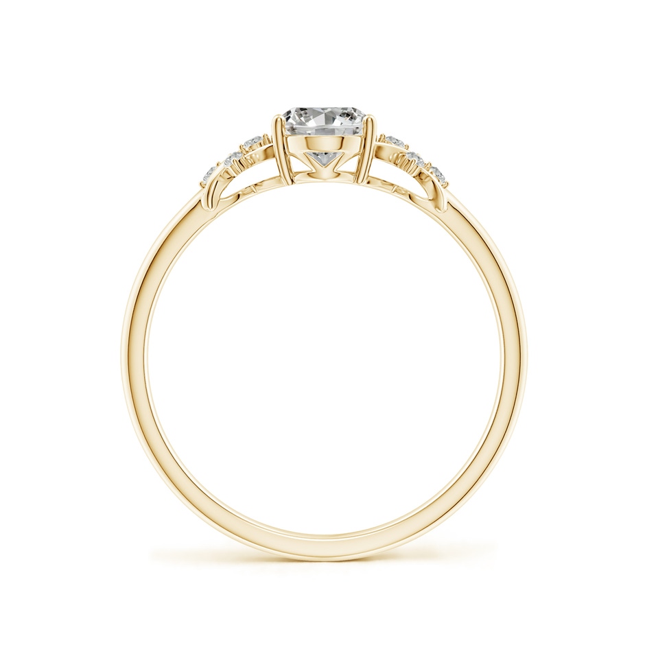 7x5mm KI3 Solitaire Oval Diamond Criss Cross Ring with Diamonds in Yellow Gold side 199