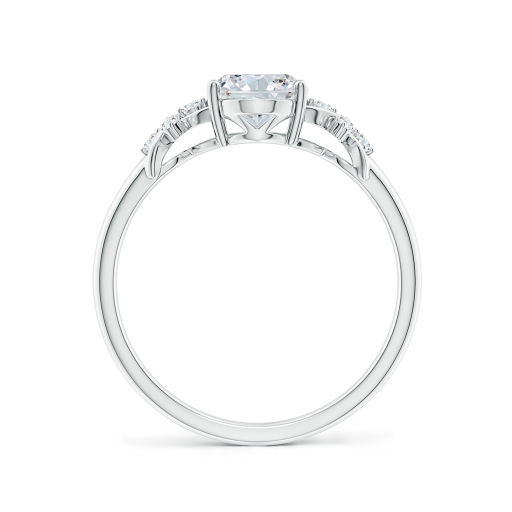 8x6mm GVS2 Solitaire Oval Diamond Criss Cross Ring with Diamonds in P950 Platinum Side 199