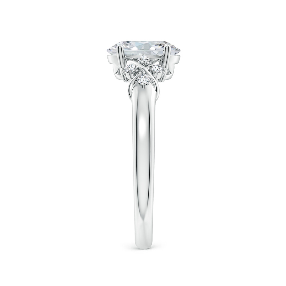 8x6mm GVS2 Solitaire Oval Diamond Criss Cross Ring with Diamonds in P950 Platinum side 299