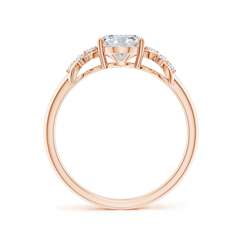 8x6mm GVS2 Solitaire Oval Diamond Criss Cross Ring with Diamonds in Rose Gold side 199