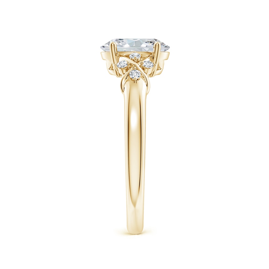 8x6mm GVS2 Solitaire Oval Diamond Criss Cross Ring with Diamonds in Yellow Gold side 299