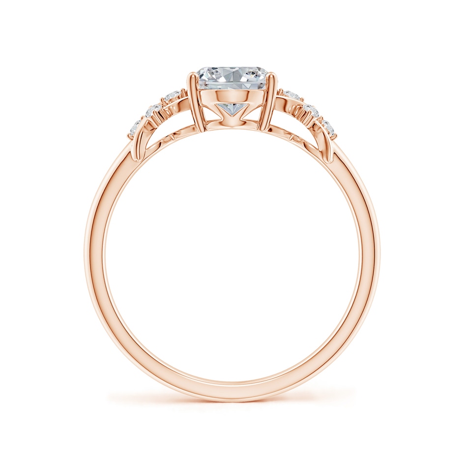 8x6mm HSI2 Solitaire Oval Diamond Criss Cross Ring with Diamonds in Rose Gold side 199