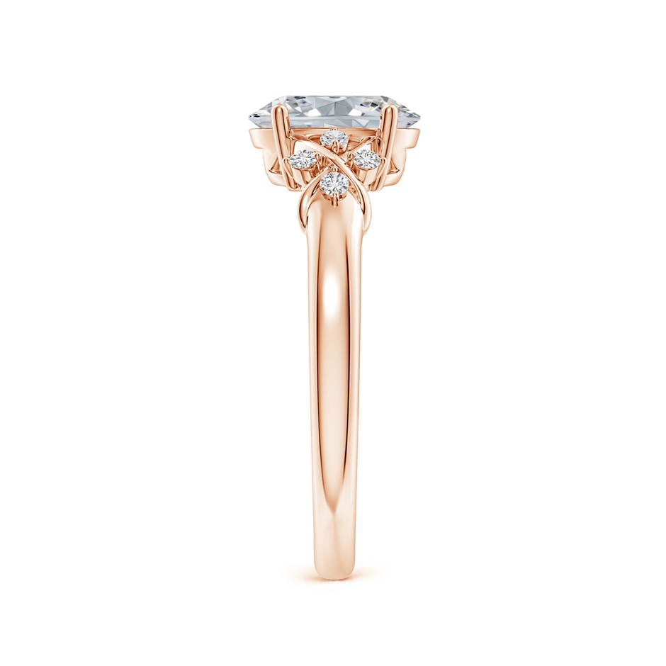 8x6mm HSI2 Solitaire Oval Diamond Criss Cross Ring with Diamonds in Rose Gold side 299