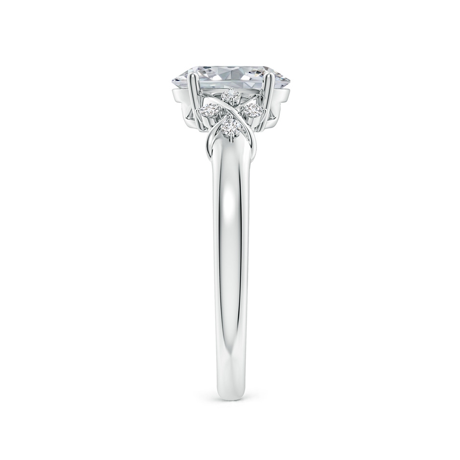 8x6mm HSI2 Solitaire Oval Diamond Criss Cross Ring with Diamonds in White Gold side 299