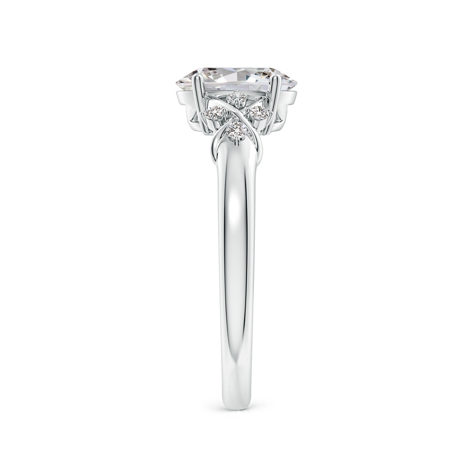 8x6mm IJI1I2 Solitaire Oval Diamond Criss Cross Ring with Diamonds in P950 Platinum side 299