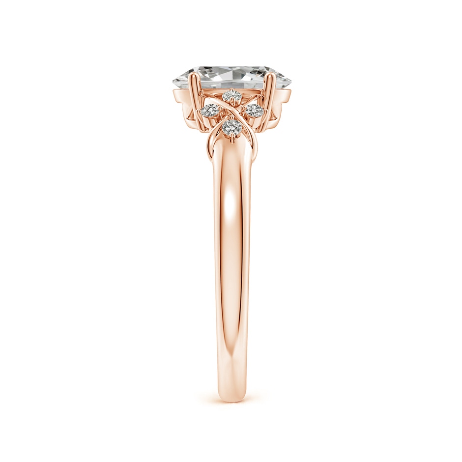 8x6mm KI3 Solitaire Oval Diamond Criss Cross Ring with Diamonds in Rose Gold side 299