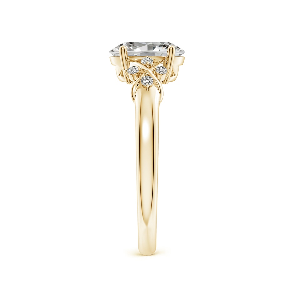 8x6mm KI3 Solitaire Oval Diamond Criss Cross Ring with Diamonds in Yellow Gold side 299