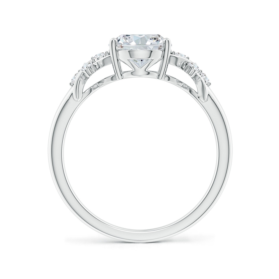 9x7mm GVS2 Solitaire Oval Diamond Criss Cross Ring with Diamonds in P950 Platinum side 199