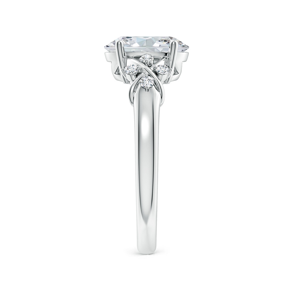 9x7mm GVS2 Solitaire Oval Diamond Criss Cross Ring with Diamonds in P950 Platinum side 299