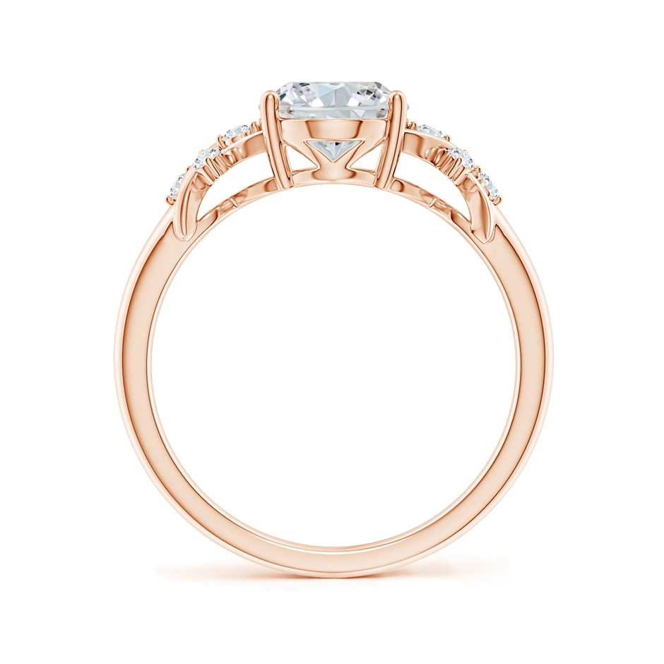 9x7mm GVS2 Solitaire Oval Diamond Criss Cross Ring with Diamonds in Rose Gold side 199