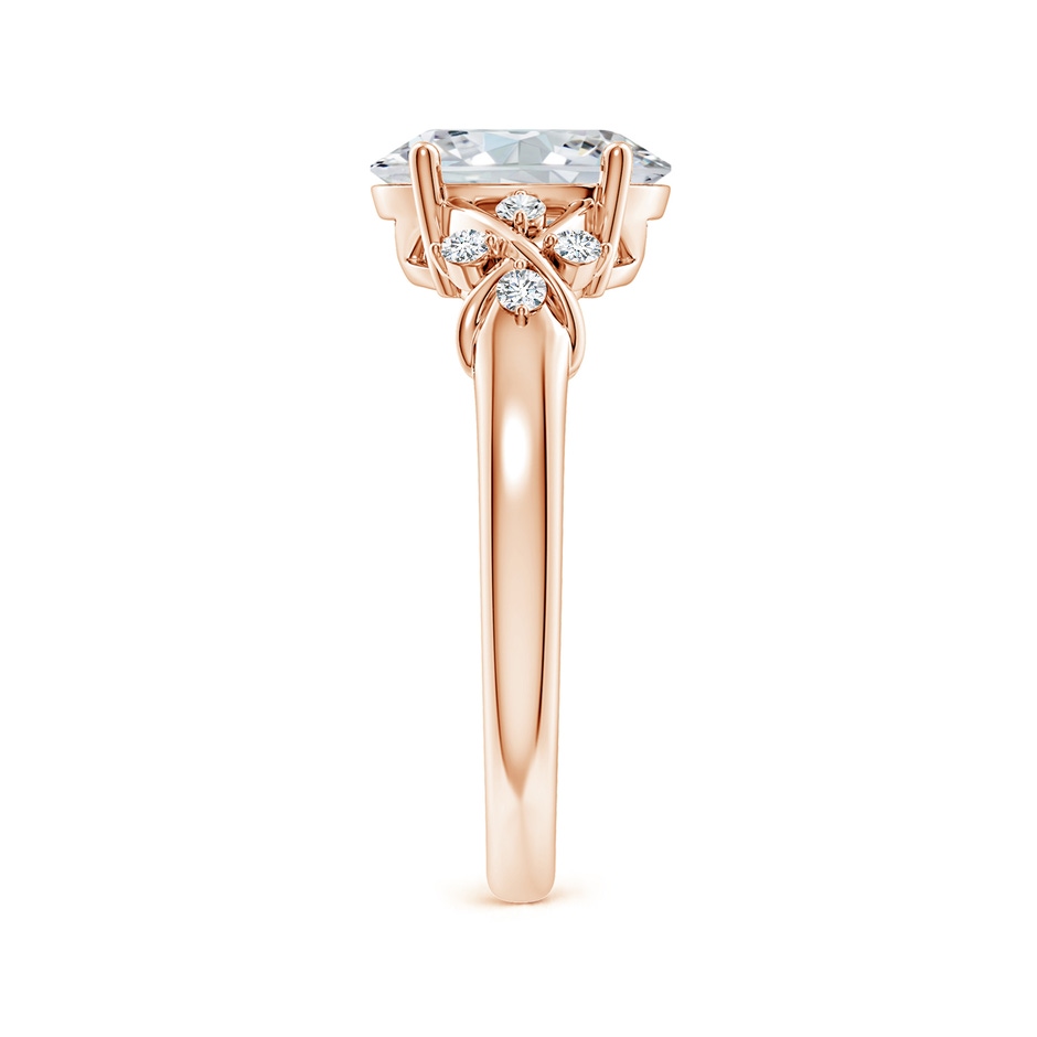 9x7mm GVS2 Solitaire Oval Diamond Criss Cross Ring with Diamonds in Rose Gold side 299