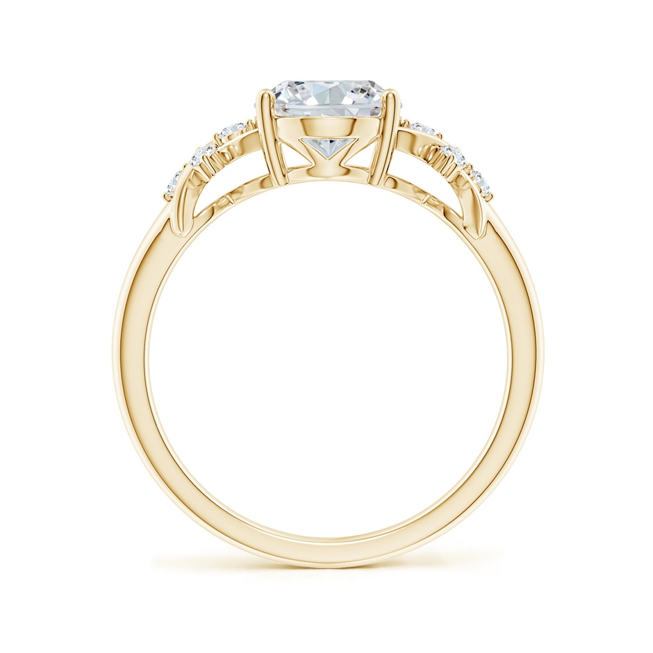 9x7mm GVS2 Solitaire Oval Diamond Criss Cross Ring with Diamonds in Yellow Gold side 199