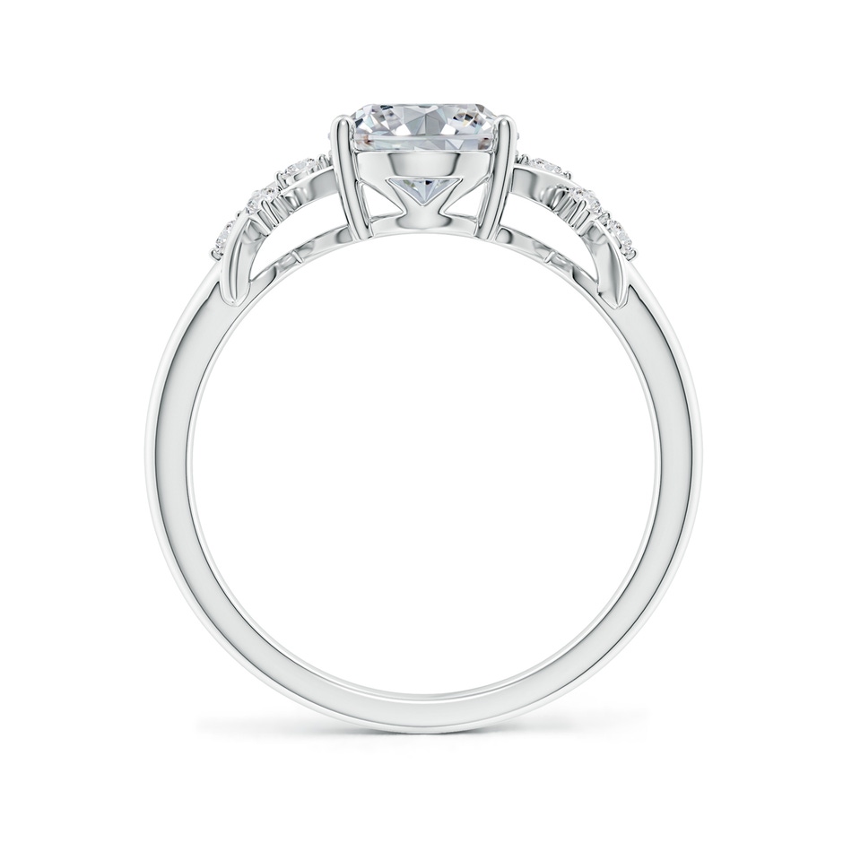 9x7mm HSI2 Solitaire Oval Diamond Criss Cross Ring with Diamonds in P950 Platinum side 199