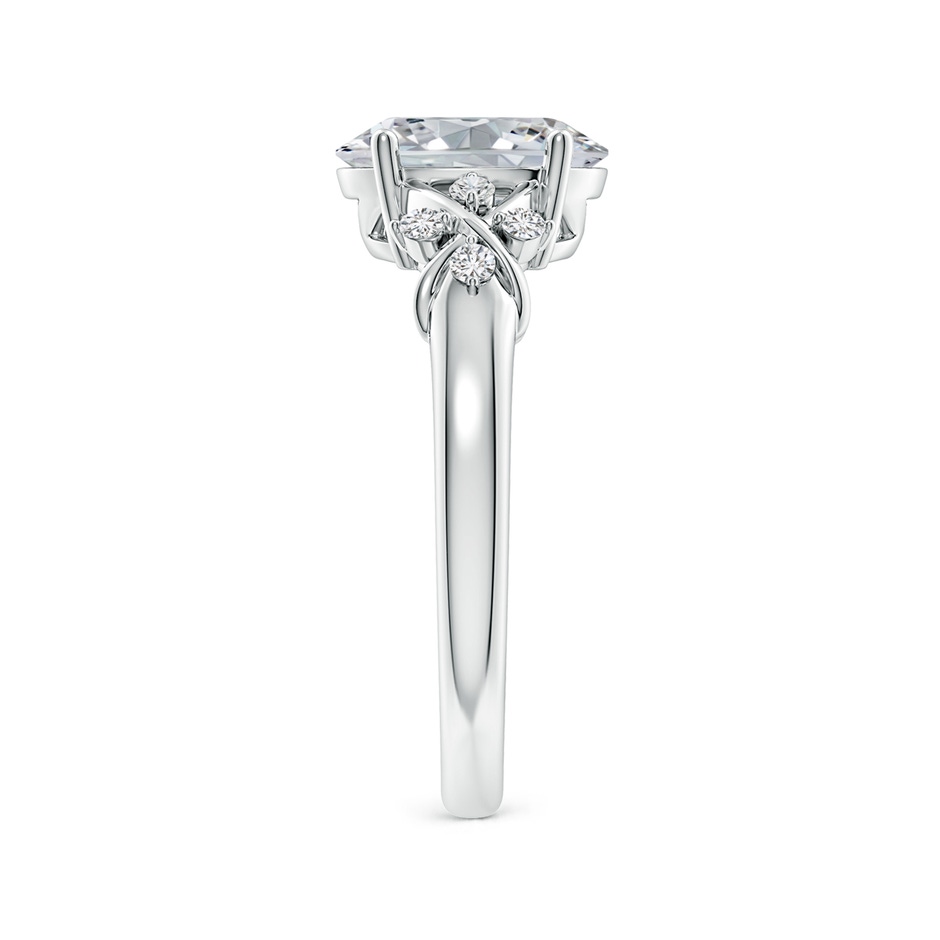 9x7mm HSI2 Solitaire Oval Diamond Criss Cross Ring with Diamonds in P950 Platinum side 299