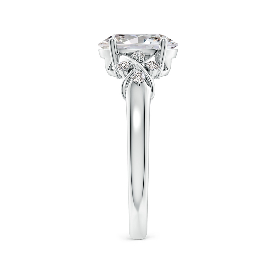 9x7mm IJI1I2 Solitaire Oval Diamond Criss Cross Ring with Diamonds in P950 Platinum side 299
