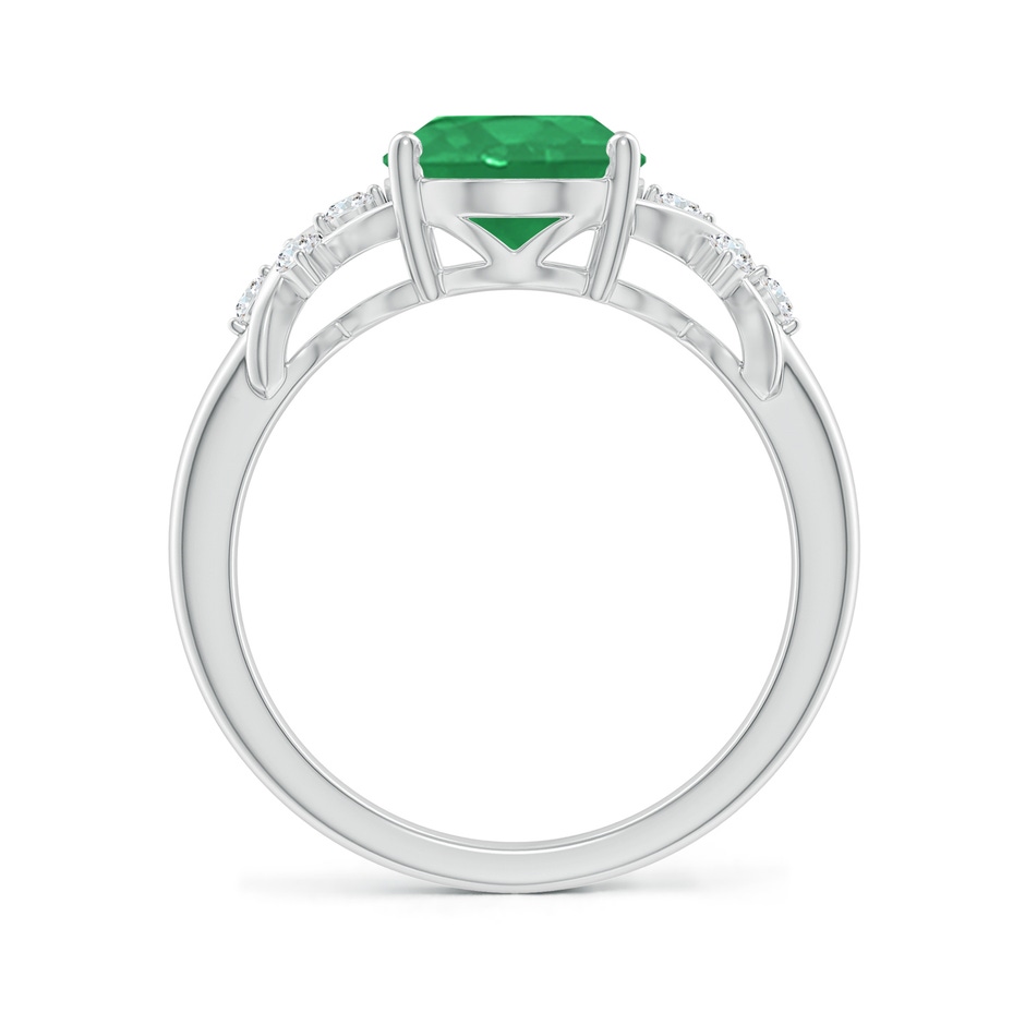 10x8mm A Solitaire Oval Emerald Criss Cross Ring with Diamonds in P950 Platinum side 199