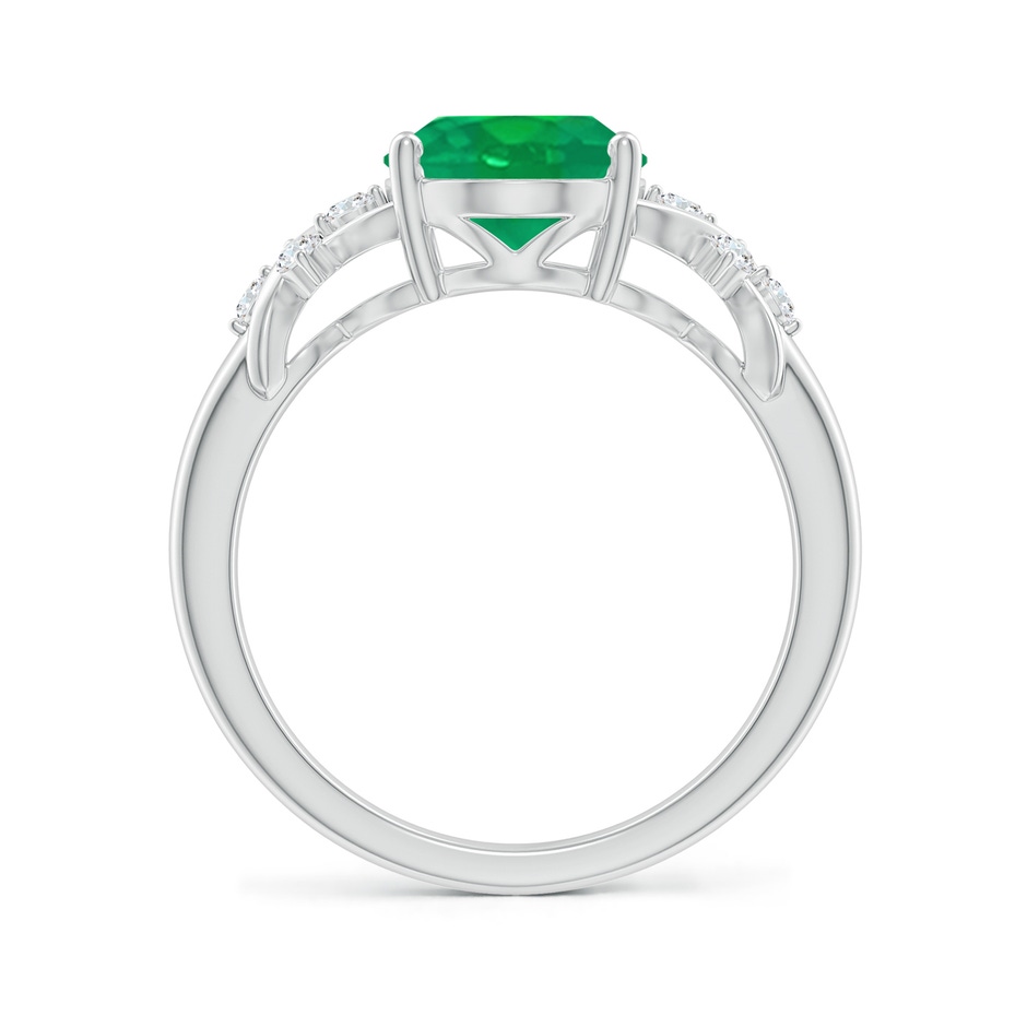 10x8mm AA Solitaire Oval Emerald Criss Cross Ring with Diamonds in P950 Platinum side 199