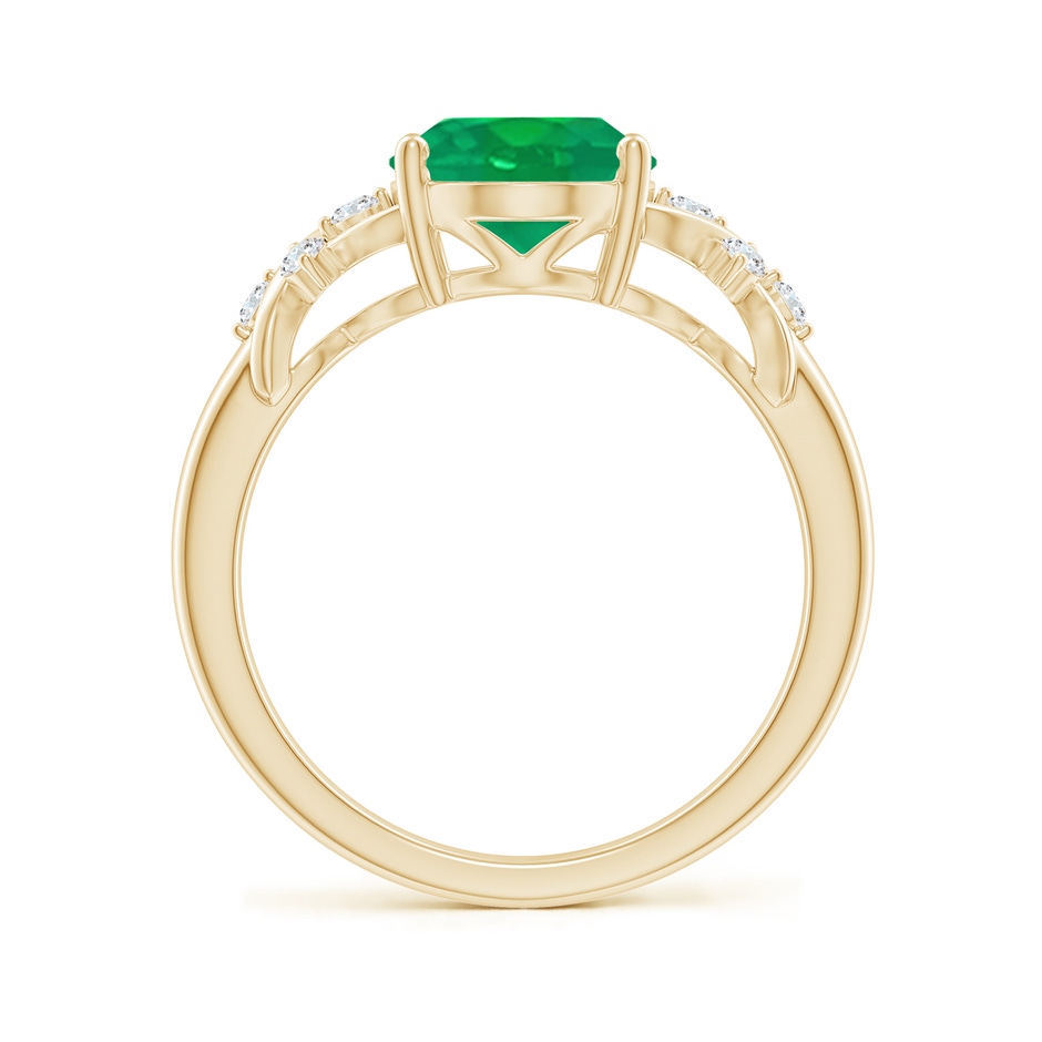 10x8mm AA Solitaire Oval Emerald Criss Cross Ring with Diamonds in Yellow Gold side 199