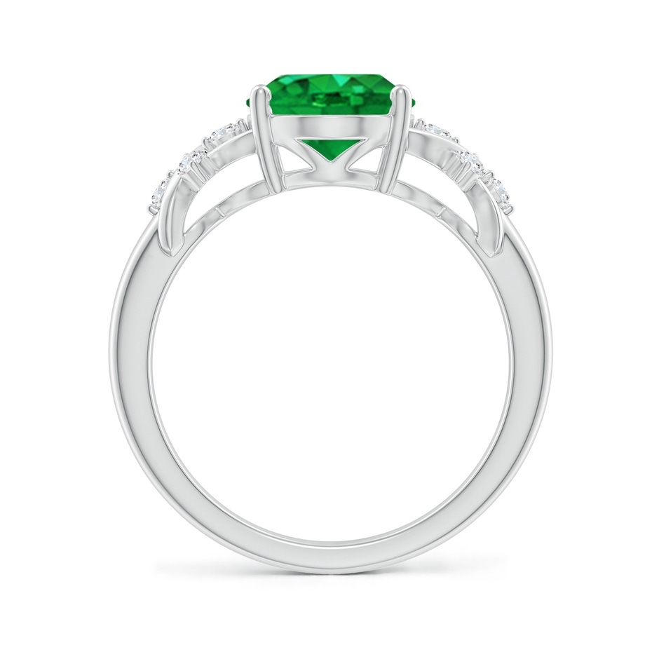 10x8mm AAA Solitaire Oval Emerald Criss Cross Ring with Diamonds in P950 Platinum side 199