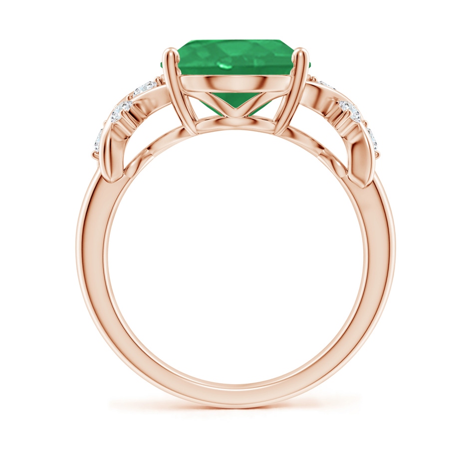 12x10mm A Solitaire Oval Emerald Criss Cross Ring with Diamonds in Rose Gold side 199
