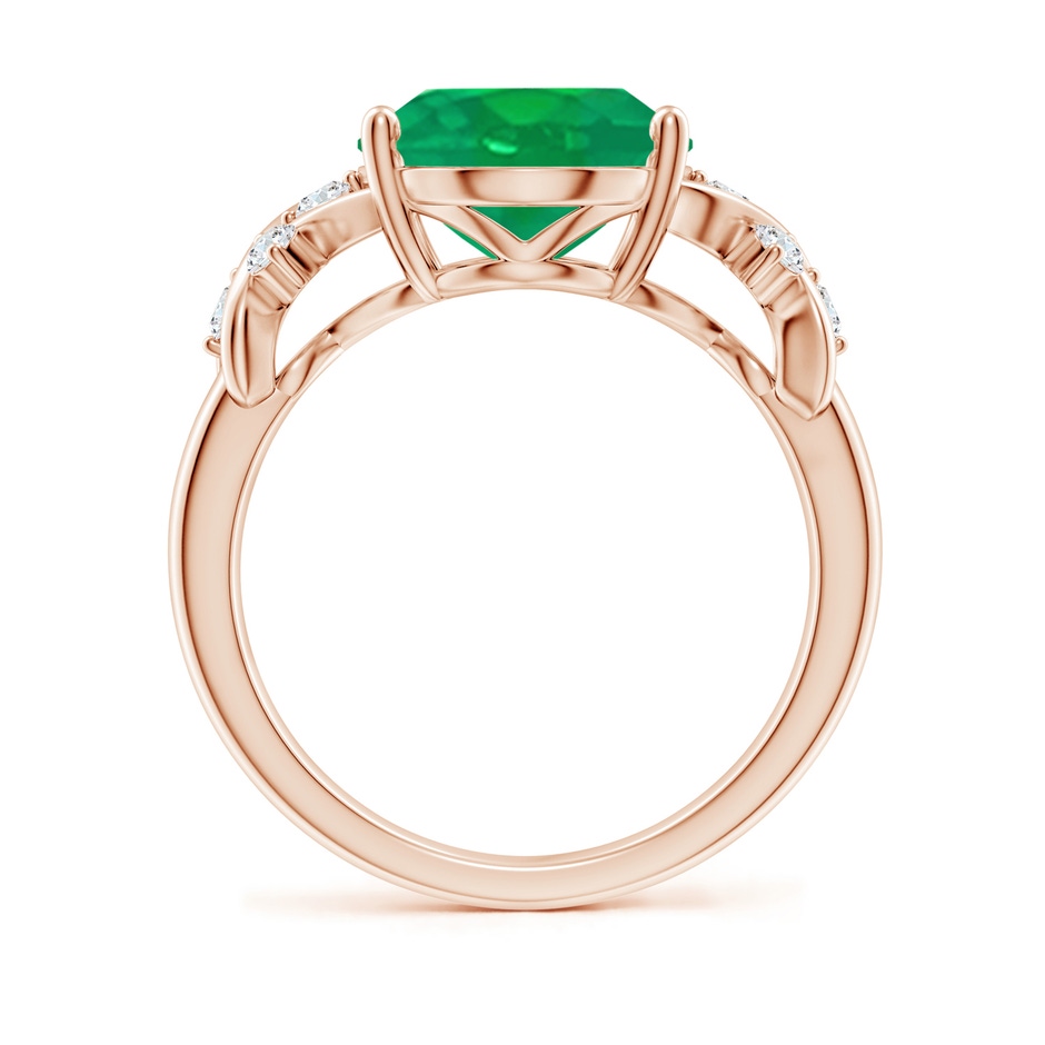 12x10mm AA Solitaire Oval Emerald Criss Cross Ring with Diamonds in Rose Gold side 199