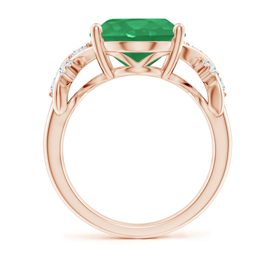 14x10mm A Solitaire Oval Emerald Criss Cross Ring with Diamonds in Rose Gold side 199