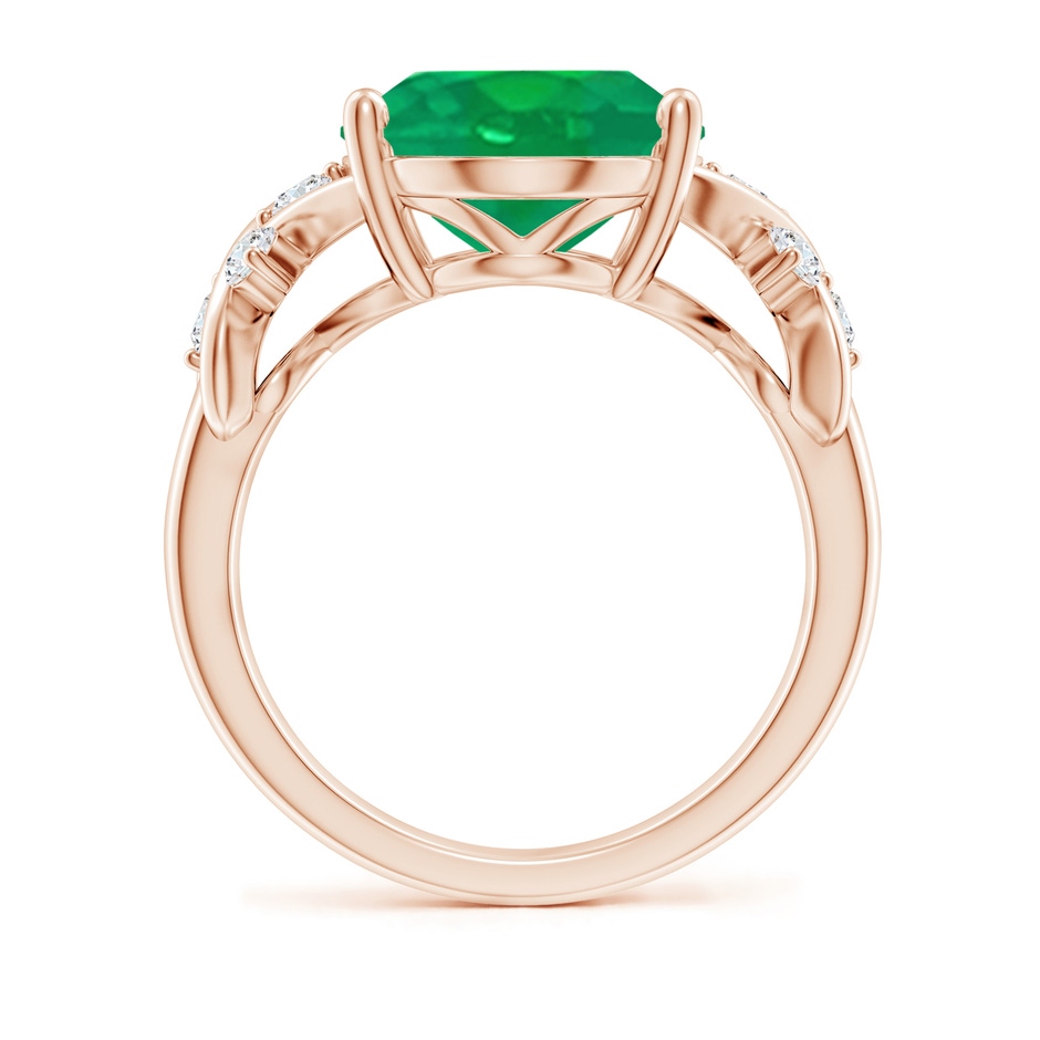14x10mm AA Solitaire Oval Emerald Criss Cross Ring with Diamonds in Rose Gold side 199