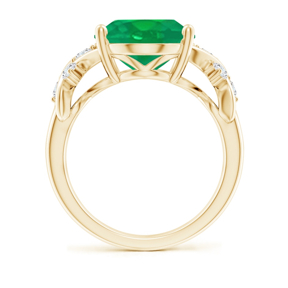 14x10mm AA Solitaire Oval Emerald Criss Cross Ring with Diamonds in Yellow Gold side 199