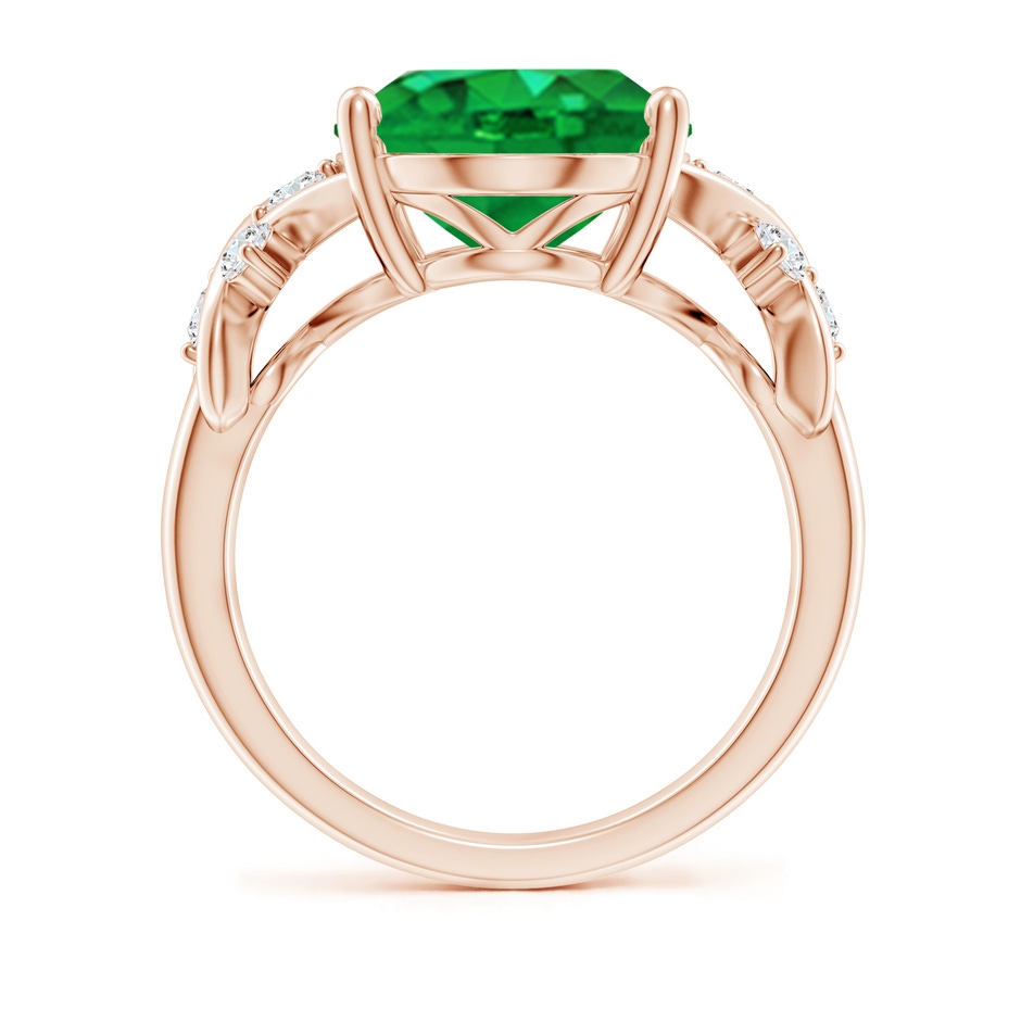 14x10mm AAA Solitaire Oval Emerald Criss Cross Ring with Diamonds in Rose Gold side 199