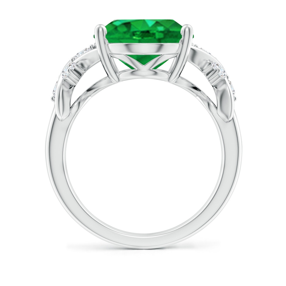 14x10mm AAA Solitaire Oval Emerald Criss Cross Ring with Diamonds in White Gold side 199
