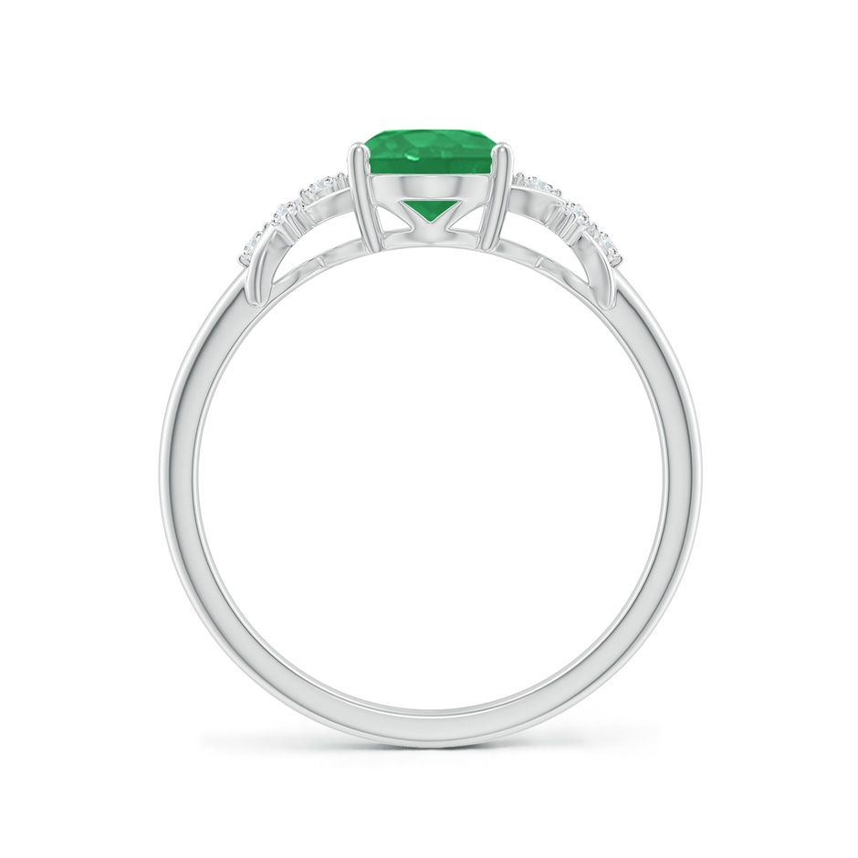 8x6mm A Solitaire Oval Emerald Criss Cross Ring with Diamonds in White Gold side 199