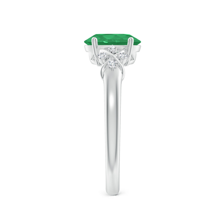 8x6mm A Solitaire Oval Emerald Criss Cross Ring with Diamonds in White Gold side 299