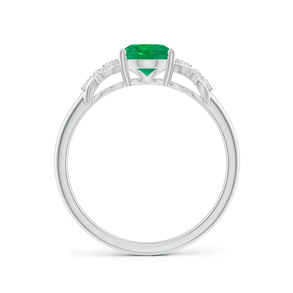 8x6mm AA Solitaire Oval Emerald Criss Cross Ring with Diamonds in P950 Platinum side 199