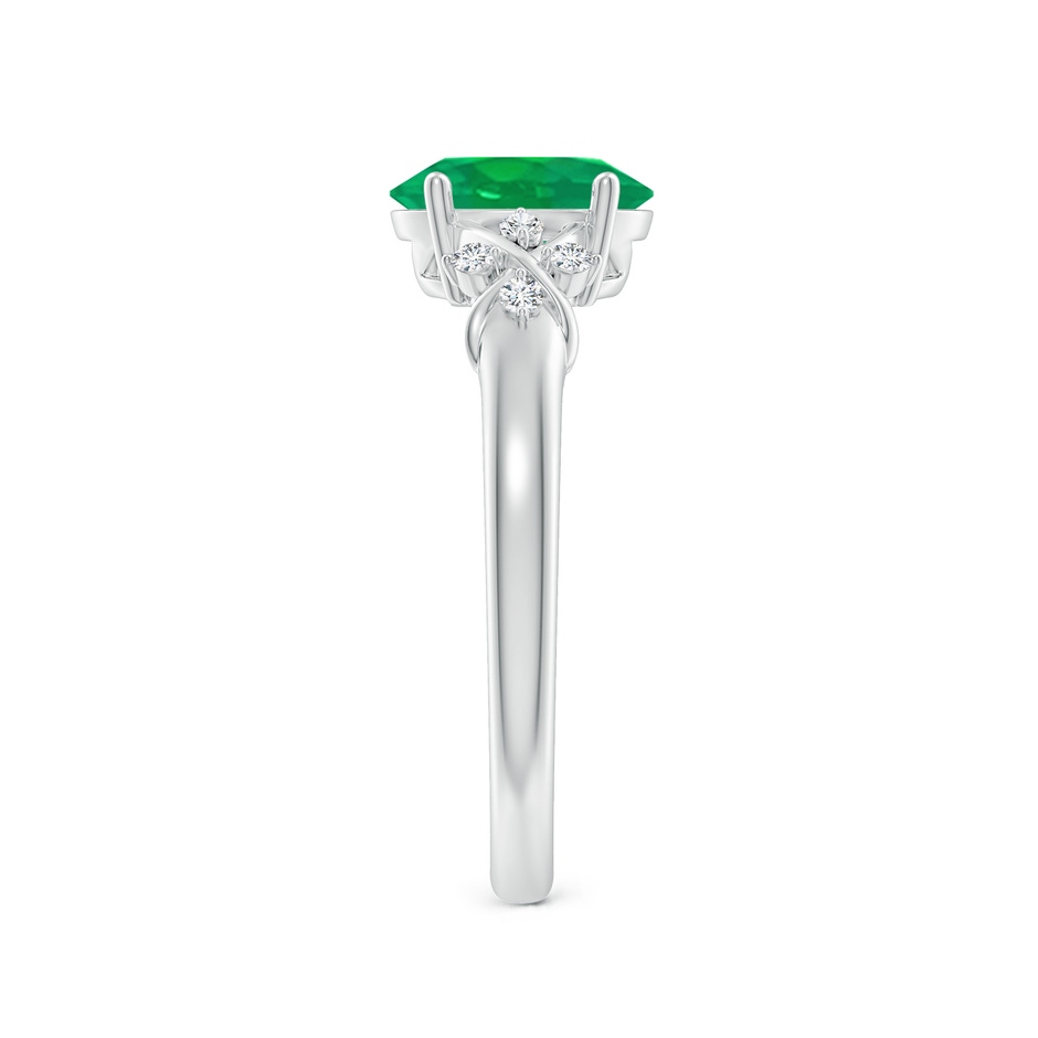 8x6mm AA Solitaire Oval Emerald Criss Cross Ring with Diamonds in P950 Platinum side 299