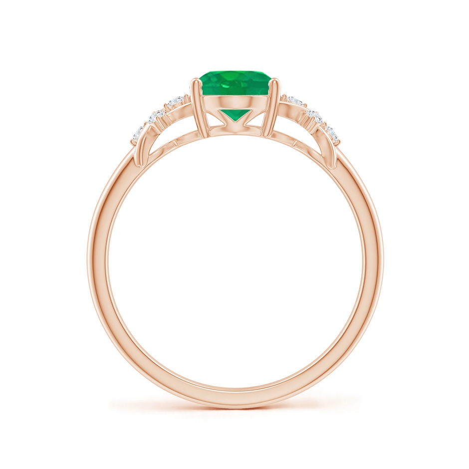 8x6mm AA Solitaire Oval Emerald Criss Cross Ring with Diamonds in Rose Gold side 199