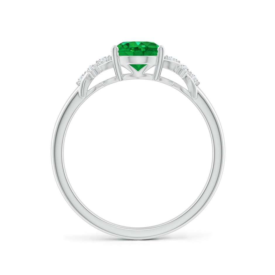 8x6mm AAA Solitaire Oval Emerald Criss Cross Ring with Diamonds in White Gold side 199