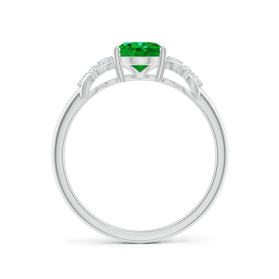 8x6mm AAAA Solitaire Oval Emerald Criss Cross Ring with Diamonds in White Gold side 199