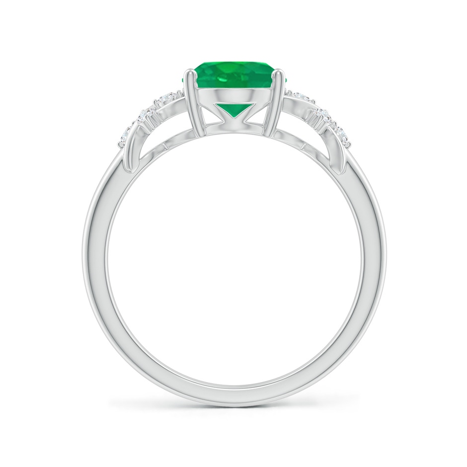 9x7mm AA Solitaire Oval Emerald Criss Cross Ring with Diamonds in White Gold side 199
