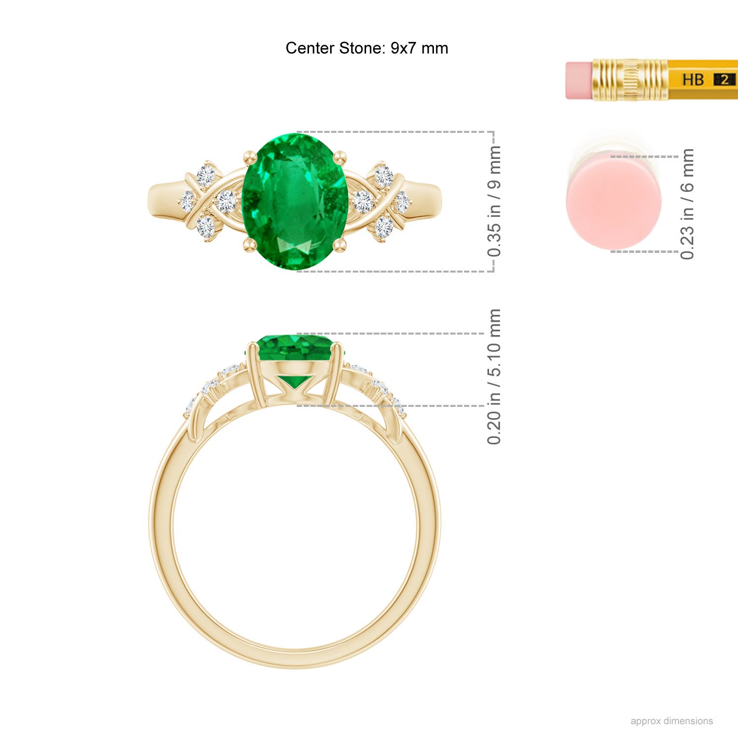 AAA - Emerald / 1.61 CT / 14 KT Yellow Gold