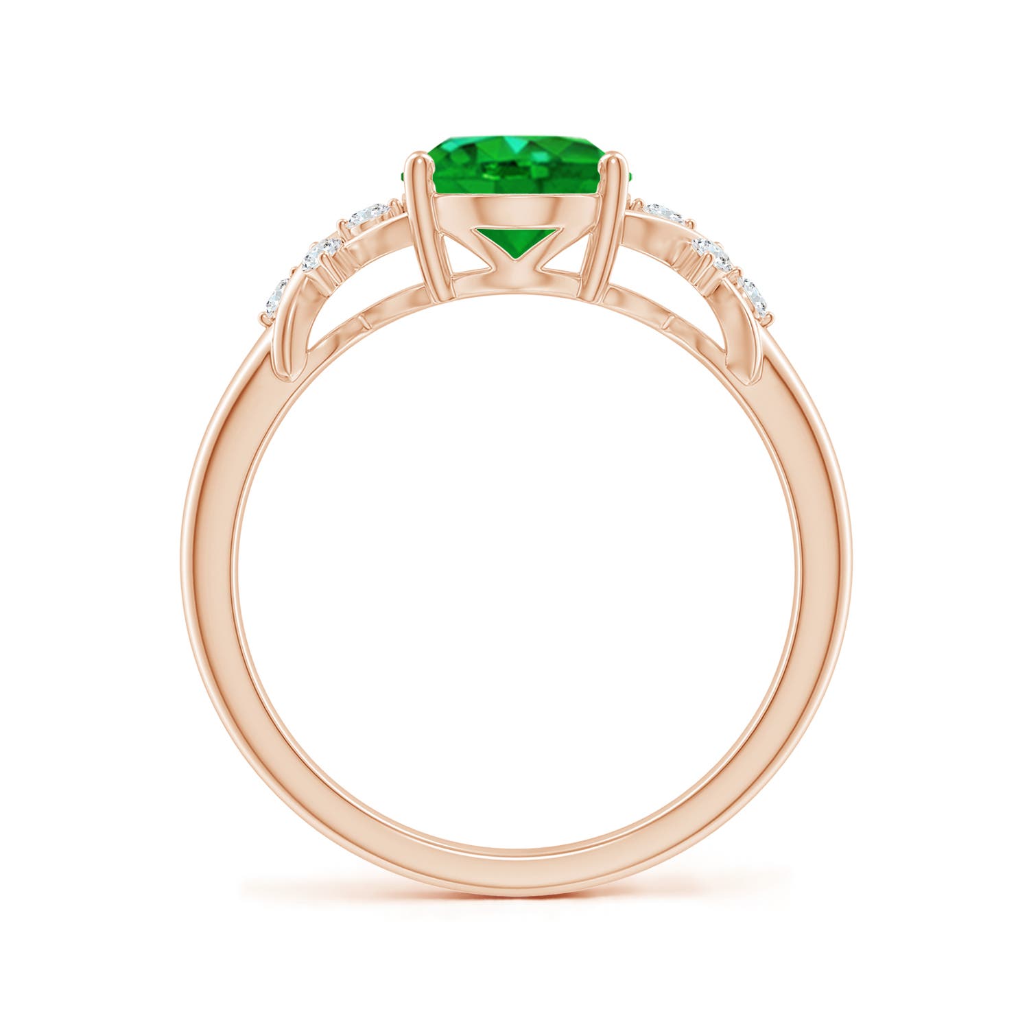 AAAA - Emerald / 1.61 CT / 14 KT Rose Gold