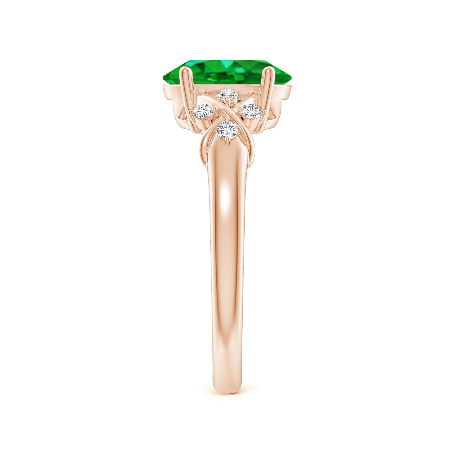 AAAA - Emerald / 1.61 CT / 14 KT Rose Gold