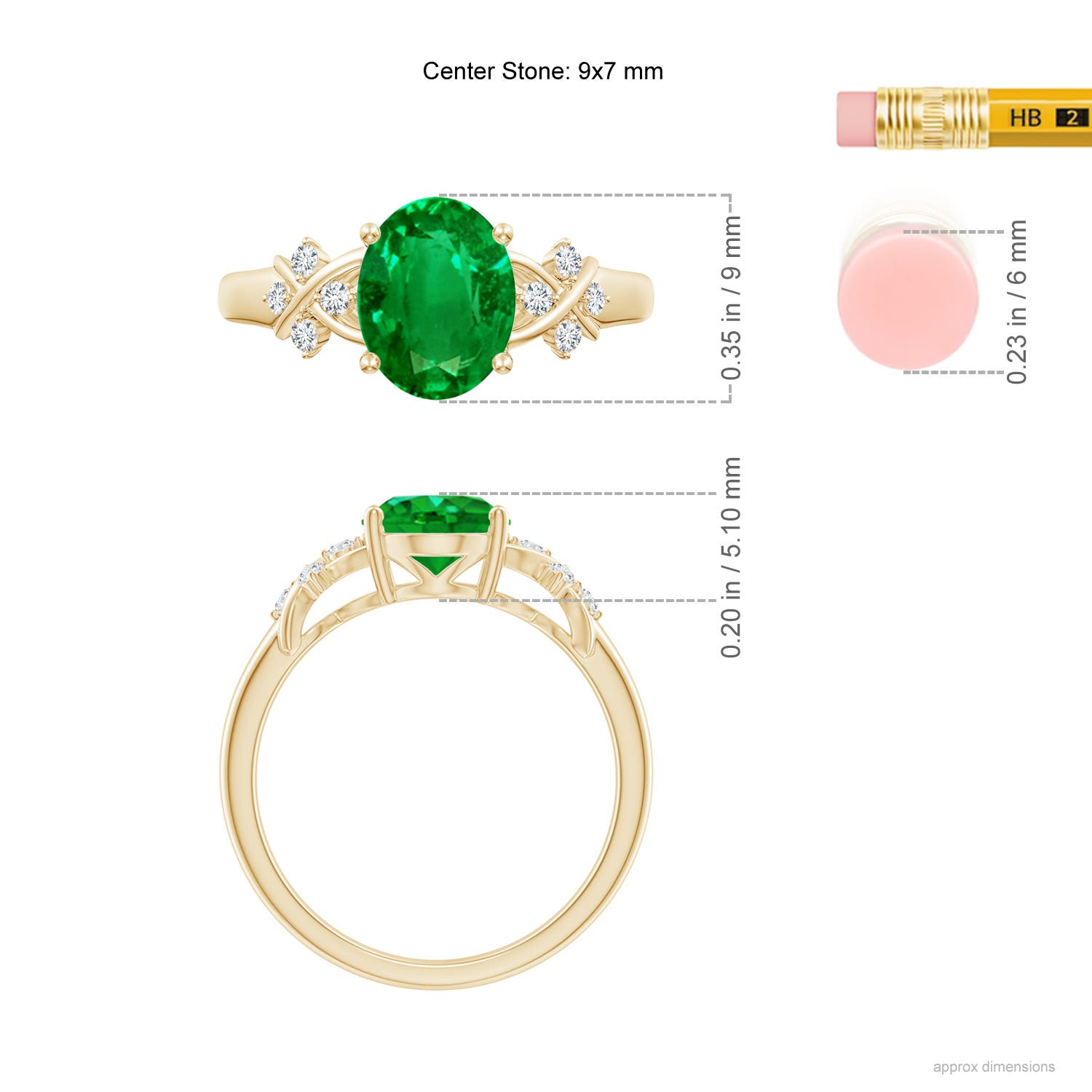 AAAA - Emerald / 1.61 CT / 14 KT Yellow Gold