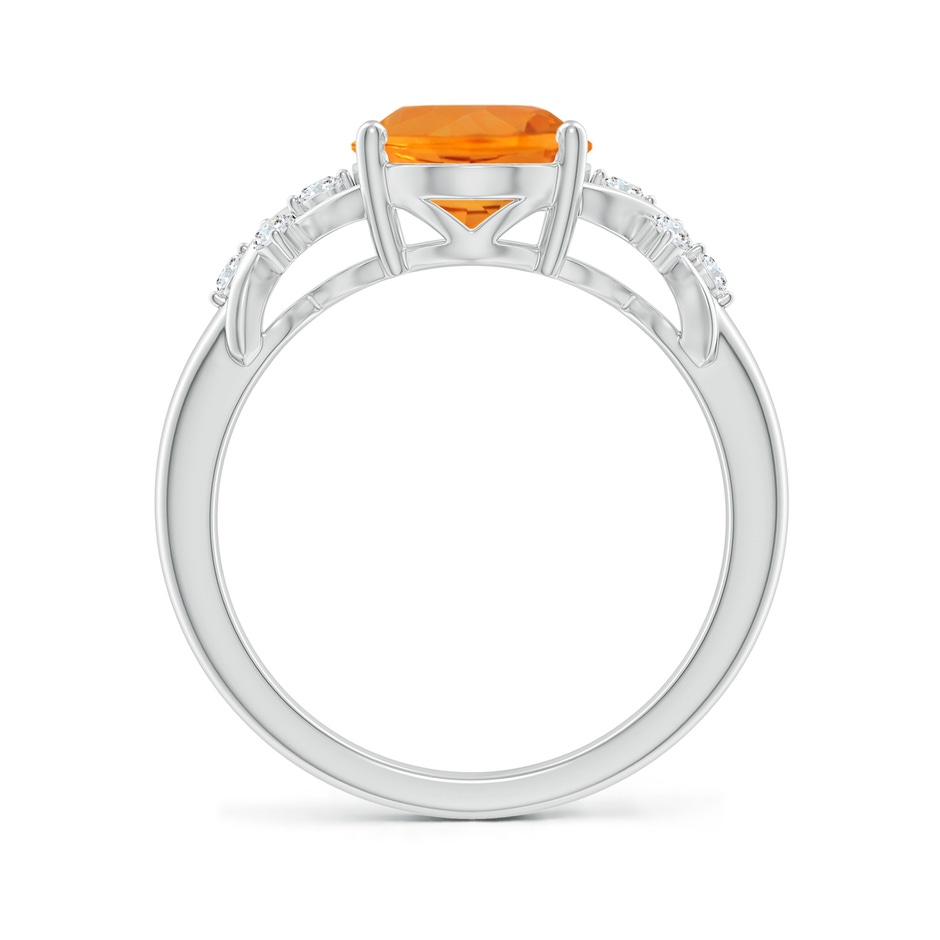 10x8mm AA Solitaire Oval Fire Opal Criss Cross Ring with Diamonds in S999 Silver side 199