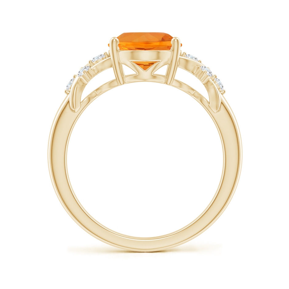 10x8mm AA Solitaire Oval Fire Opal Criss Cross Ring with Diamonds in Yellow Gold side 199