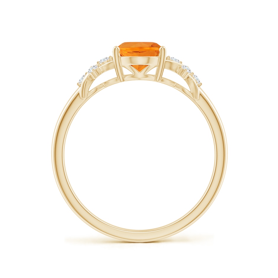 8x6mm AA Solitaire Oval Fire Opal Criss Cross Ring with Diamonds in 18K Yellow Gold side 199