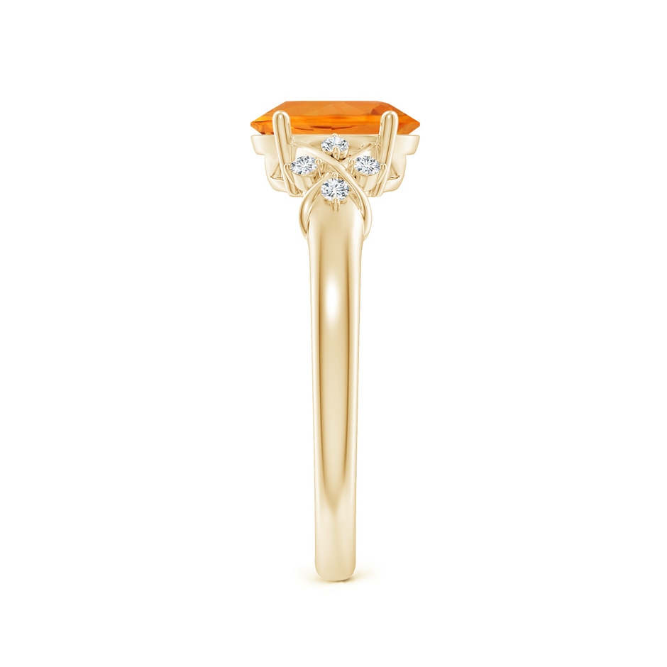 8x6mm AA Solitaire Oval Fire Opal Criss Cross Ring with Diamonds in 18K Yellow Gold side 299